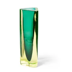 Antonio da Ros, 'Sommerso' Vase, dark green cased in light green / yellow glass