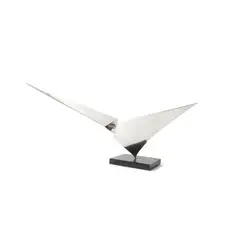 Paul Mount, Point of Departure, stainless steel on slate base