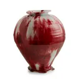 Gareth Mason, Vessel, porcelain with celadon and red glazes