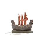 John Maltby, Boat People, stoneware on wooden base