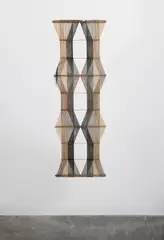 'M.306/A NO2' Macrogauze Wall Hanging by Peter Collingwood, linen and stainless steel, sold Oct 2022