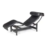 Le Corbusier, 'LC4' Chaise longue, leather and patinated steel