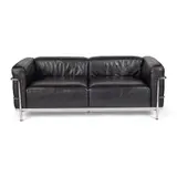 Le Corbusier, 'LC3' Two Seater Sofa, black leather and polished chrome steel
