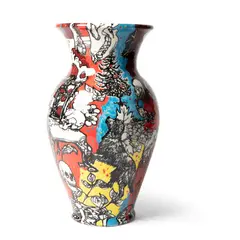Dan Baldwin, Vase, 2008, 2008, hand-painted earthenware