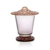 René Lalique, CHRYSANTHEME VASE, NO. 1057, on carved stained walnut base