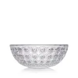 Lalique, NEMOURS BOWL, NO. 11010, frosted and black enamelled