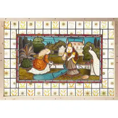 Daniel Cottier, AESTHETIC MOVEMENT STAINED GLASS PANEL, CIRCA 1870-75, 1870, stained painted and leaded glass