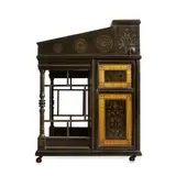 Daniel Cottier, AESTHETIC MOVEMENT DAVENPORT, CIRCA 1870, 1870, brass pulls