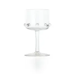 Philip Speakman Webb, CLARET GLASS, CIRCA 1860, 1860, clear glass with applied prunts, 12.5cm high