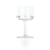 Philip Speakman Webb, CLARET GLASS, CIRCA 1860, 1860, clear glass with applied prunts, 12.5cm high