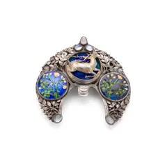 Henry Wilson, ARTS & CRAFTS HAIR COMB TERMINAL, CIRCA 1905, 1905, enamel and moonstone