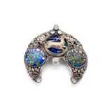 Henry Wilson, ARTS & CRAFTS HAIR COMB TERMINAL, CIRCA 1905, 1905, enamel and moonstone