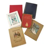 L’HABITATION FORCEE, BY RUDYARD KIPLING by Jessie M. King, rebound in blue leather with gilt tooling, sold Oct 2022