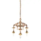 Robert Lorimer, ARTS & CRAFTS THREE-BRANCH CHANDELIER, CIRCA 1900, 1900, polished and cast brass alloy