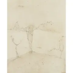Jessie M. King, THE SHEPHERDESS, pen and ink with wash and watercolour on vellum