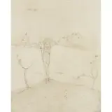 THE SHEPHERDESS by Jessie M. King, pen and ink with wash and watercolour on vellum, sold Oct 2022