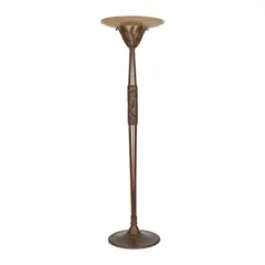 Louis Katona, FLOOR LAMP, CIRCA 1930, 1930, wrought iron and acid-etched glass