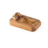 LARGE ASHTRAY, CIRCA 1950S by Robert 'Mouseman' Thompson, beech or pearwood, sold Oct 2022