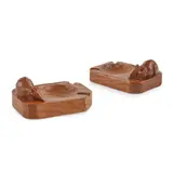 Robert 'Mouseman' Thompson, MATCHED PAIR OF ASHTRAYS, 1940S AND 1970S