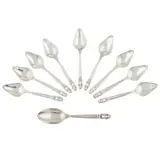 SET OF NINE 'ACORN' SPOONS, 1926 by Georg Jensen, 1926, sterling silver, sold Oct 2022