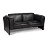 'DUC 405' TWO-SEATER SOFA, DESIGNED 1976 by Mario Bellini, 1976, black leather, sold Oct 2022