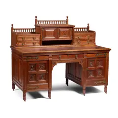 Bruce J. Talbert, AESTHETIC MOVEMENT FREESTANDING DESK, CIRCA 1875, 1875, oak