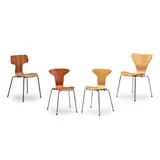 Five Chairs by Arne Jacobsen, laminated oak, sold Apr 2022