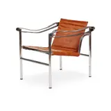'Basculant' Chair by Le Corbusier, leather arm rests with horse hair seat, sold Apr 2022