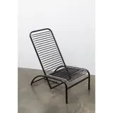 René Herbst, Sandow Chaise, 1980s, black tubular steel with rubber strips