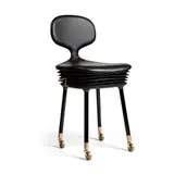 Nika Zupanc, 'Homework' Chair, 2011, 2011, Leather upholstery on aluminium legs with winding mechanism for height adjustment