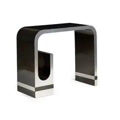 Pierre Cardin, Console Table / Desk, brushed aluminium and laminated wood