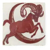 ARTS & CRAFTS RUBY LUSTRE TILE, CIRCA 1890 by William De Morgan, 1890, glazed ceramic, sold Apr 2022