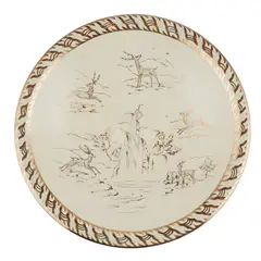 Alfred Powell, ARTS & CRAFTS DISH, CIRCA 1920, 1920, glazed and gold-painted ceramic