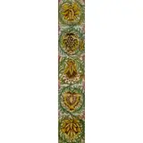 William De Morgan, 'PINEAPPLE' OR 'NEW PINEAPPLE' FIVE-TILE PANEL, CIRCA 1900