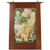 Benjamin Creswick, ARTS & CRAFTS RELIEF WALL PLAQUE, CIRCA 1890, 1890, glazed polychromed terracotta