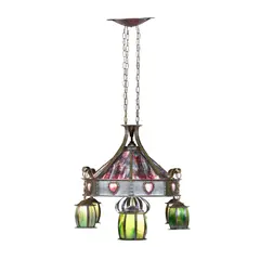 Harold Stabler, RARE ARTS & CRAFTS CENTRE LIGHT, CIRCA 1904, 1904, patinated copper