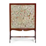 May Morris, ARTS & CRAFTS FIRESCREEN, CIRCA 1900, 1900, coloured silks within a mahogany frame