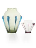 Edmund Barnaby Powell, LARGE 'TEAR' VASE, CIRCA 1932, 1932, blue and green glass, 26cm high