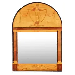 Robert Anning Bell, MARQUETRY FRAMED MIRROR, CIRCA 1916, 1916, specimen woods with mirrored glass