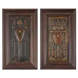 Talwin Morris, TWO RARE GLASGOW SCHOOL PANELS, CIRCA 1893, 1893, brass with repoussé decoration
