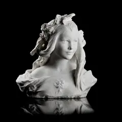 Agathon Léonard, BUST OF A GIRL, CIRCA 1900, 1900, carved marble