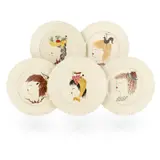 Colette Gueden, FOUR PLATES, CIRCA 1930, 1930, printed and glazed ceramic