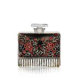 RAQUEL MELLER SCENT BOTTLE by René Lalique, clear and black and red enamelled, sold Feb 2022