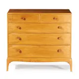Edward Barnsley, BOW-FRONT CHEST OF DRAWERS, DATED 1966