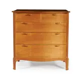 Edward Barnsley, SERPENTINE CHEST OF DRAWERS, CIRCA 1982