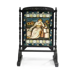 Carl Almquist, AESTHETIC MOVEMENT PANEL/ FIRESCREEN, CIRCA 1886, 1886, and painted glass panel