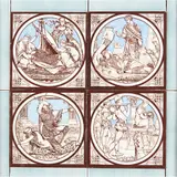 John Moyr Smith, GROUP OF FRAMED TILES, CIRCA 1880, 1880, printed and glazed earthenware