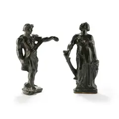 Alfred Stevens, JUDITH AND DAVID, CIRCA 1862, 1862, patinated bronze