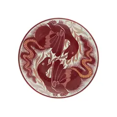 Charles Passenger For William de Morgan, TWO DRAGONS PLATE, CIRCA 1885, 1885, glazed earthenware