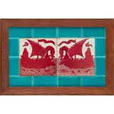 TWO GALLEON TILES, CIRCA 1885 by William De Morgan, 1885, glazed earthenware, sold Nov 2021